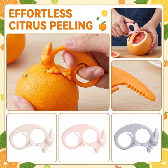 Orange Peeler Tool, Finger Ring Citrus Peeler for Oranges, Grapefruits & Pomelos, Easy Peel Fruit Opener for Kitchen, 2.36 x 1.57 inches, 1 Pack