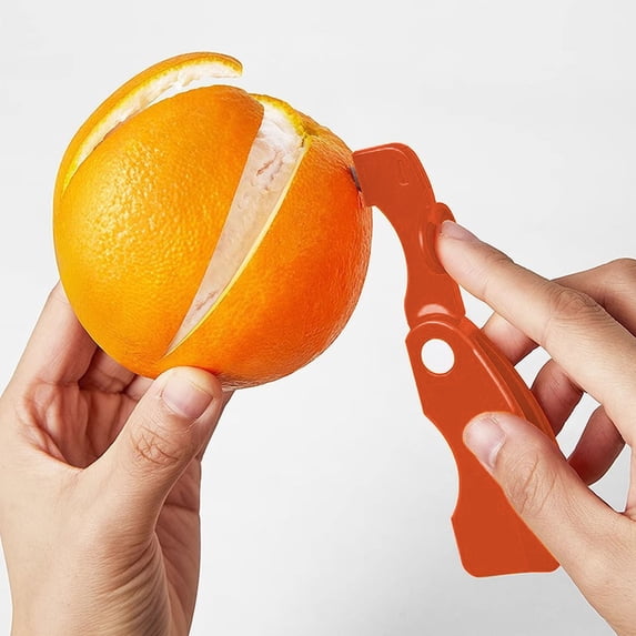 Orange Peeler Tool with Stainless Steel Blade | Food Grade Plastic Handle | Easy Grip Design for Kids & Adults | Portable Fruit Peeling Tool for Oranges | 1-Piece Set