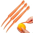 thumbnail image 1 of Orange Peeler Tools Set Easy Citrus Peel Cutter Ergonomic Fruit Skin Opener for Oranges Lemons Grapefruit Thick Rind Fruits Nail Friendly Plastic Kitchen Gadget Bright Orange orange peeler tool, 1 of 8