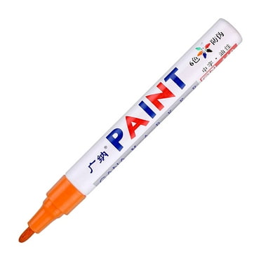 Orange Permanent Paint Pens Paint Markers - 6 Pack Oil Based Markers, Quick Drying and Waterproof Marker Pen, Car Tire, Metal, Rock Painting, Wood, Ceramic, Plastic, Canvas, Mugs, Medium Tip