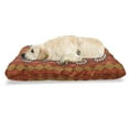 thumbnail image 1 of Orange Pet Bed, Indigenous Cultural Motif Pattern Traditional Borders, Chew Resistant Pad for Dogs and Cats Cushion with Removable Cover, 24" x 39", Orange Yellow and White, by Ambesonne, 1 of 4