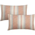 thumbnail image 1 of Orange Pillow Covers 12x20 Set of 2 Gray Grey Dot Print Striped Lumbar Rectangle Decorative Outdoor Pillowcases Boho Rustic Farmhouse Decorative Throw Cushion Case Decor for Couch Sofa Bed, 1 of 6