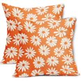 thumbnail image 1 of Orange Pillow Covers 20X20 Inch White Floral Daisy Geometry Decorative Couch Pillow Cases Spring Summer Flower Throw Pillows Set of 2 Farmhouse Home Decor for Room Porch Patio Couch Outdoor, 1 of 6