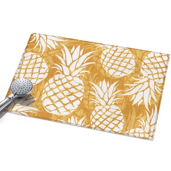 Orange Pineapple Entryway Rug 2x3ft Washable Non Slip Bathroom Rug Low Pile Indoor Floor Front Door Mat Tropical Summer Botanical Fruits Rectangle Area Rugs Carpet for Kitchen Office Dining Room Home