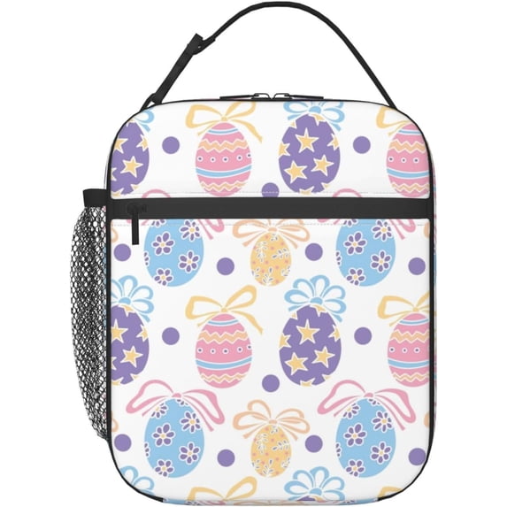 Orange Pink Green Bow Insulated Lunch Bag, Lunch Box for Office Travel, Lunch Bag for Men and Women