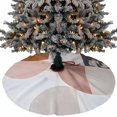 thumbnail image 1 of Orange Pink Grey Christmas Tree Skirt 36 Inches, Geometric Abstract Art Modern Xmas Trees Skirt Mat Cover Decorations for Holiday Party Indoor Outdoor, 1 of 9