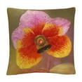 thumbnail image 1 of Orange-Pink Orchid' Floral Botanical Petals By Masters Fine Art 16 X 16 Decorative Throw Pillow, 1 of 4