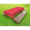 thumbnail image 1 of Orange and Pink Outdoor Tablecloth, Horizontal Zigzag Pattern Chevron Stripes in Vibrant Colors Geometric, Decorative Washable Fabric Picnic Tablecloth, 58 X 120 Inches, Orange Magenta, by Ambesonne, 1 of 2