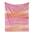 thumbnail image 1 of Orange and Pink Soft Flannel Fleece Blanket, Vertical Stripes with Pastel Colors Geometric Banners Abstract Design, Cozy Plush for Indoor and Outdoor Use, 50" x 60", Pale Orange Pink, by Ambesonne, 1 of 6