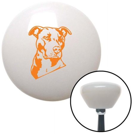 Orange Pitbull White Retro Shift Knob with M16 x 1.5 Insert Shifter Auto Manual