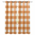 thumbnail image 1 of Orange Plaid Blackout Curtains 63 Inches Long for Bedroom, Gradient Geometric Buffalo White Checkered Thermal Insulated Room Darkening Black Out Window Curtain Panels Grommet Drapes for Living Room, 1 of 8