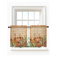 thumbnail image 1 of Orange Plaid Pumpkins Fall Thanksgiving Tier Curtains 24 Inch Length,Sheer Curtains for Bedroom Living Room Window Maple Leaf Rustic Kitchen Curtains Small Half Window Drapes 27.5"x24" 2 Panels, 1 of 7