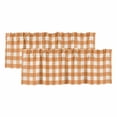 thumbnail image 1 of Orange Plaid Valances for Windows, Decorative Rod Pocket Window Valance Curtains, Gradient Geometric Buffalo White Checkered Short Curtain Drapes for Kitchen/Living Room, 2 Panels, 42" W x 18" L, 1 of 8