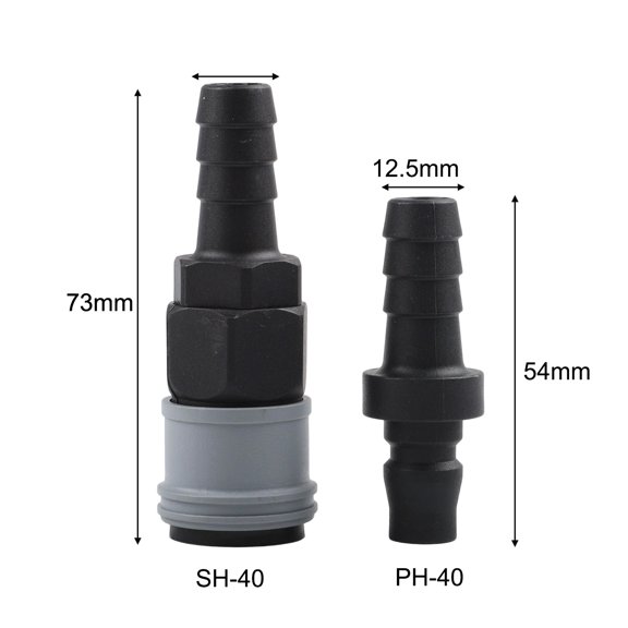 Orange Plastic Steel C-Type Quick Connect Coupling For Pneumatic Tools, Self-Locking Air Compressor Accessory With Leak-Proof Seal Design, 40PM 40SM Sizes(40PH+40SH)