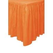 Orange Plastic Table Skirt, 14ft
