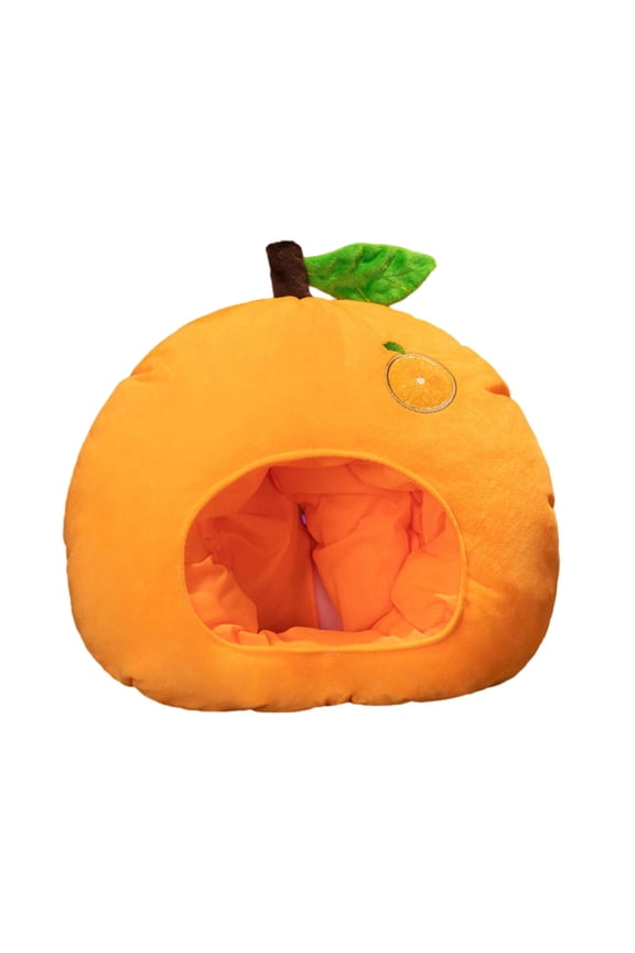 Orange Plush Hat Dress up Hat Costume Head Accessories Funny Novelty Hat Headwear for Carnival Cosplay Birthday Holiday Party