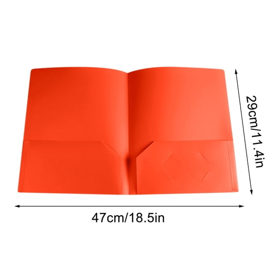 Orange Pocket Folder - Letter Size Heavy Duty File Folders Plastic Document Organizer Card Slot for Office School Waterproof and Sturdy Bright Color for Easy Sorting Perfect for Projects and Reports