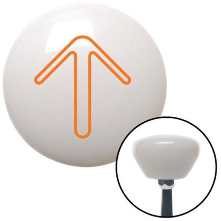 Orange Pointing Arrow Up White Retro Shift Knob with M16 x 1.5 Insert Shifter Auto