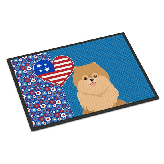 Orange Pomeranian USA American Indoor or Outdoor Mat 24x36 36 in x 24 in