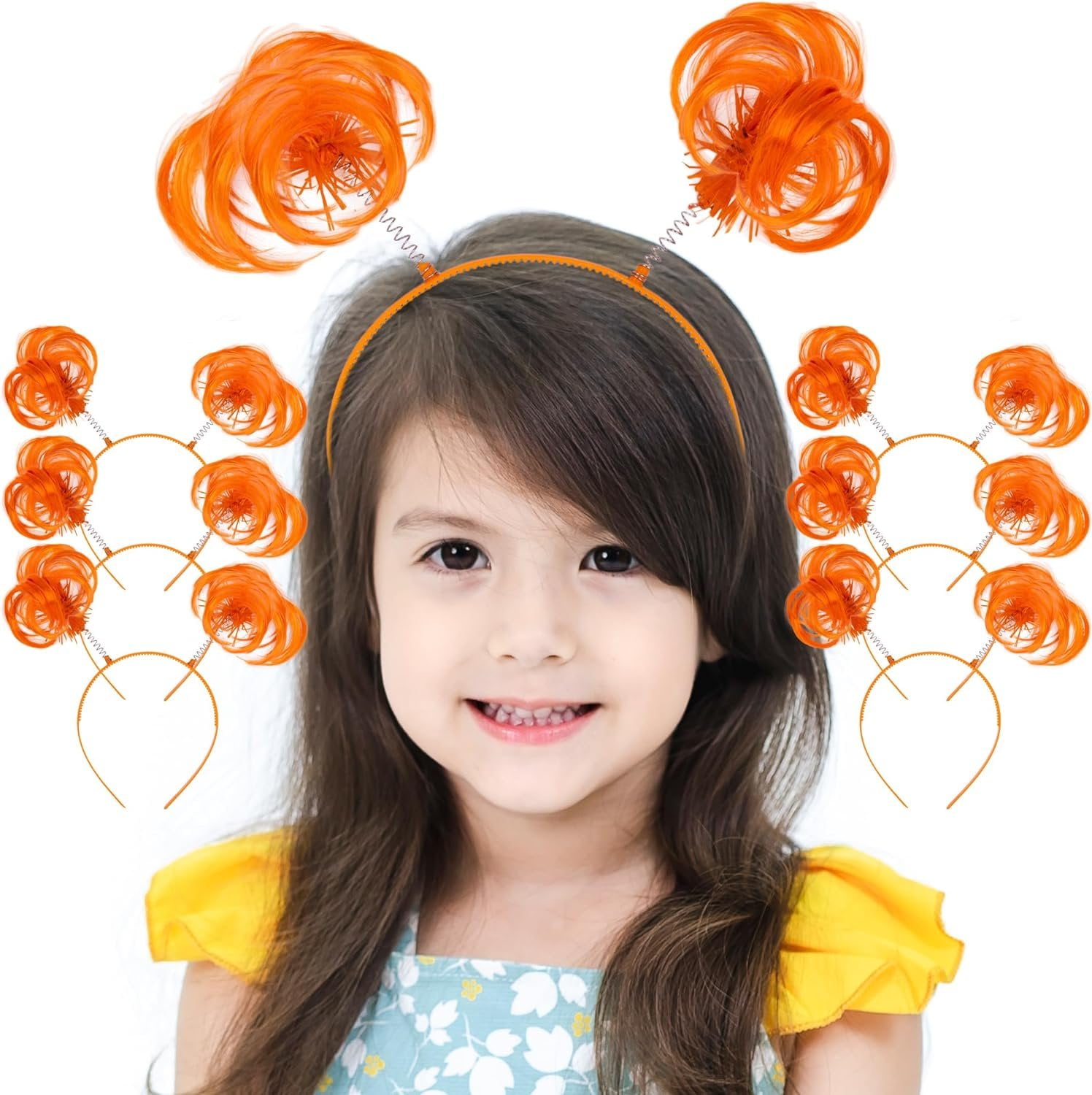 ArtCreativity Orange Ponytail Headbands for Kids Ages 3-10  display picture 2