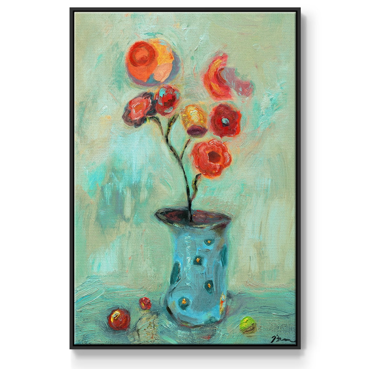 Orange Pop Framed Premium Gallery Wrapped Canvas - Ready to Hang