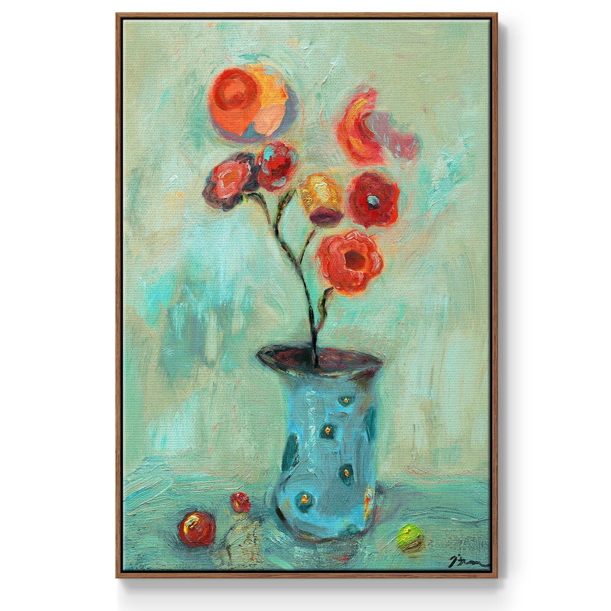 Orange Pop Framed Premium Gallery Wrapped Canvas - Ready to Hang