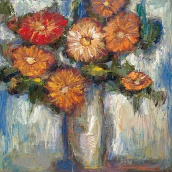 Orange Poppies II Canvas Art - Tina (24 x 24)