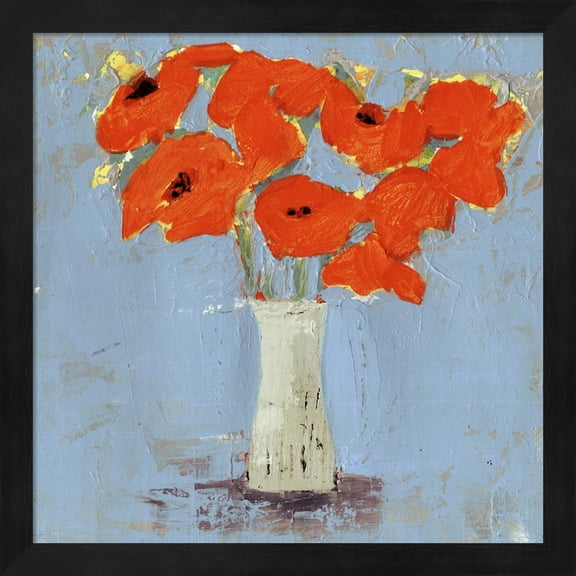 Orange Poppy Impression I by Victoria Borges, Framed Wall Art, 13.25W x 13.25H