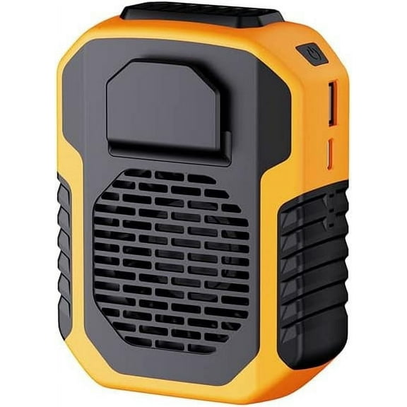 Orange Portable 4 In 1 Function USB Waist Belt Fan 3 Speed Strong Airflow Personal Necklace Cooling Work Clothes Shirt Clip On Fan