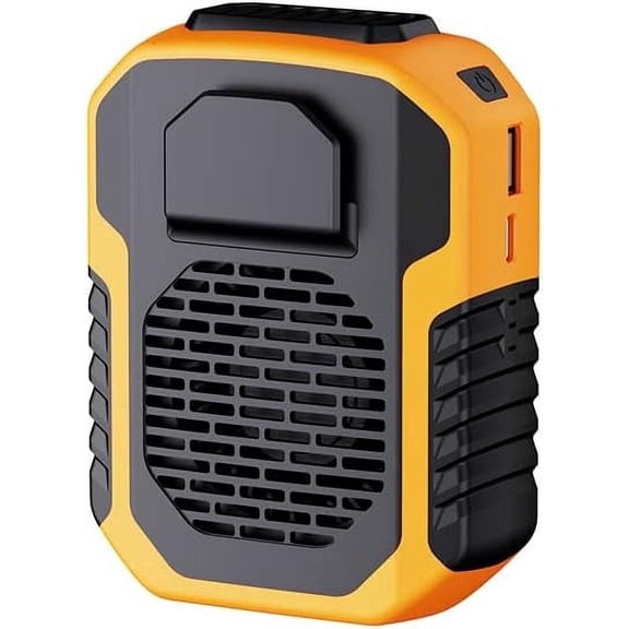 TRIPRO Orange Mini Portable 4-in-1 USB Waist Belt Fan, 3-Speed Airflow, Personal Necklace Cooling, Clip-On Design