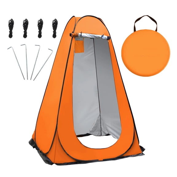 Orange Portable Changing Tent for Camping Hiking, Lightweight Outdoor Privacy Shelter Shower Dressing Room Beach, 120x120x190cm