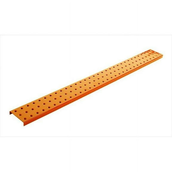 Orange Powder Coated Metal Pegboard Strips with Flange - Pack of 2