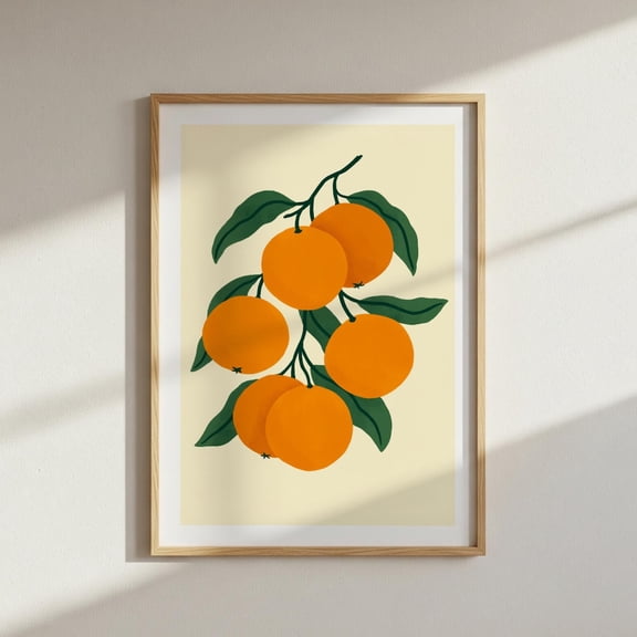 Orange Print, Unframed Paper Poster 8x10in