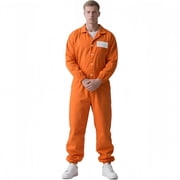 Orange Prison Jumpsuit Costume Mens Halloween Inmate Outfit Adult Jail Uniform