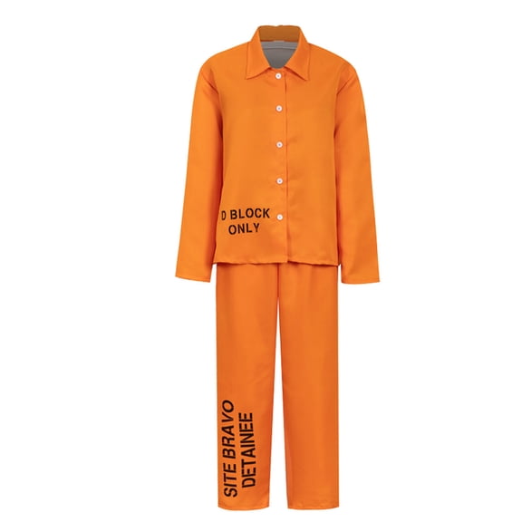 Orange Prison Jumpsuit Men, Halloween Prisoner Accessory , Jail Inmate Outfit Adult Jail Uniform Men