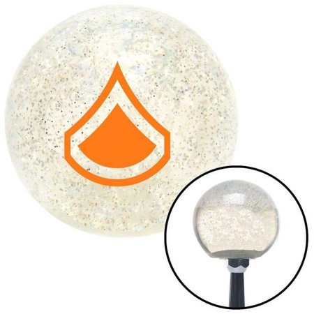 Orange Private First Class Clear Metal Flake Shift Knob with M16 x 1.5 Insert Auto Brody