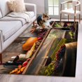 thumbnail image 1 of Orange Pumpkin Area Rug 4x6 Washable Rug Non Slip Farmhouse Grapes Glass Country Large Area Rug Indoor Floor Carpet for Entryway Bedroom Kitchen Living Room Home Office Dining Room Nursery, 1 of 8