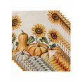 thumbnail image 1 of Orange Pumpkin Fall Cloth Napkins Set of 6 Reusable Dinner Napkins, Thanksgiving Sunflower Botanical Beige Cocktail Napkin Washable Table Napkins for Wedding/Holiday Party/Baby Shower 20"x20", 1 of 7