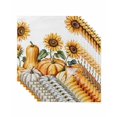 thumbnail image 1 of Orange Pumpkin Fall Cloth Napkins Set of 8 Reusable Dinner Napkins, Thanksgiving Sunflower Botanical Cocktail Napkin Washable Table Napkins for Wedding/Holiday Party/Baby Shower 20"x20", 1 of 7