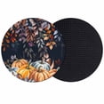 thumbnail image 1 of Orange Pumpkin Fall Coasters Set of 2, Absorbent Coasters for Drinks, Thanksgiving Eucalyptus Leaf Autumn Coaster for Desk Coffee Table Protection, Home Decor House Warming Gifts 4", 1 of 8