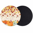 thumbnail image 1 of Orange Pumpkin Fall Coasters Set of 2, Absorbent Coasters for Drinks, Thanksgiving Maple Leaf Farmhouse Coaster for Desk Coffee Table Protection, Home Decor House Warming Gifts 4", 1 of 8