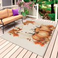 thumbnail image 1 of Orange Pumpkin Fall Outdoor Rug for Patio/Deck/Porch, Non-Slip Large Area Rug 3 x 5 Ft, Thanksgiving Botanical Autumn Leaf Rustic Indoor Outdoor Rugs Washable Area Rugs, Camping Rug Carpet Runner, 1 of 8