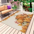 thumbnail image 1 of Orange Pumpkin Fall Outdoor Rug for Patio/Deck/Porch, Non-Slip Large Area Rug 3 x 5 Ft, Thanksgiving Maple Left Botanical Autumn Indoor Outdoor Rugs Washable Area Rugs, Camping Rug Carpet Runner, 1 of 8