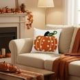 thumbnail image 1 of Orange Pumpkin Fall Pillow Covers 18x18 Autumn Harvest Print Thanksgiving Decorative Throw Pillows Outdoor Farmhouse Cushion Case Seasonal Decor for Couch Sofa Bed, 1 of 6