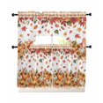 thumbnail image 1 of Orange Pumpkin Fall Swag Curtains for Living Room/Bedroom Windows, Thanksgiving Plaid Botanical Floral Kitchen Curtains and Valances Set 36 Inch Length, Light Filtering Swags Valance Curtain Panels, 1 of 5