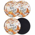 thumbnail image 1 of Orange Pumpkin Gnomes Fall Coasters Set of 4, Absorbent Coasters for Drinks, Branches Thanksgiving Leaves Wooden Coaster for Desk Coffee Table Protection, Home Decor House Warming Gifts 4", 1 of 8