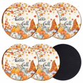 thumbnail image 1 of Orange Pumpkin Gnomes Fall Coasters Set of 6, Absorbent Coasters for Drinks, Branches Maple Leaves Thanksgiving Coaster for Desk Coffee Table Protection, Home Decor House Warming Gifts 4", 1 of 8