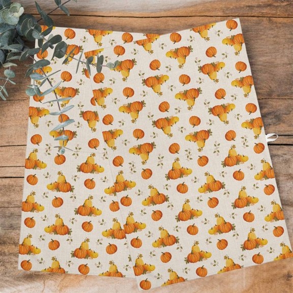 Orange Pumpkin Kitchen Towels Dish Towel Pack of 4 Fall Thanksgiving Soft Dish Cloth Set Absorbent Dishcloth for Drying Dishes, Hand Towels 18 x 28 Inches