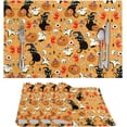 thumbnail image 1 of Orange Pumpkin Leaves Floral Fall Placemats Set of 4 12x18h Autumn Thanksgiving Harvest Watercolor Table Mats for Decoration, 1 of 5