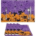 thumbnail image 1 of Orange Pumpkin Leaves Floral Fall Placemats Set of 4 12x18h Autumn Thanksgiving Harvest Watercolor Table Mats for Decoration, 1 of 5